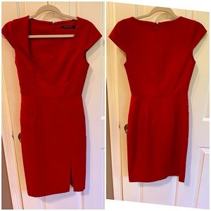 Black Halo Red Jackie O Style Cap Sleeve Dress